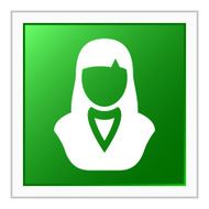 Businesswoman icon on a square button N40