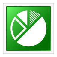 Pie Chart icon on a square button N30