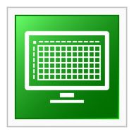 Computer icon on a square button N28