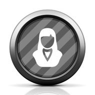 Businesswoman icon on a round button N90