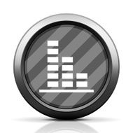 Bar Graph icon on a round button N239