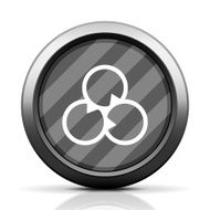 Venn Diagram icon on a round button N71