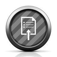 Document Uploading icon on a round button N5