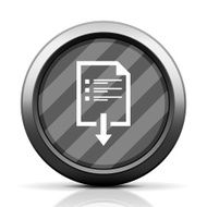 Document Downloading icon on a round button N15