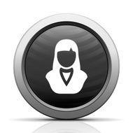 Businesswoman icon on a round button N91