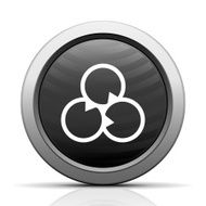 Venn Diagram icon on a round button N72