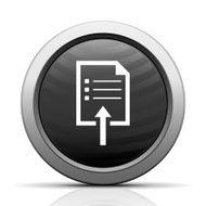 Document Uploading icon on a round button N6