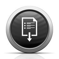 Document Downloading icon on a round button N16