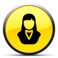 Businesswoman icon on a round button N93