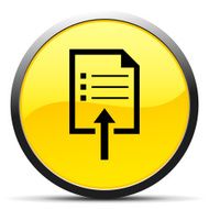 Document Uploading icon on a round button N8