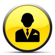 Businessman icon on a round button N209