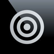Target icon on a black background N22