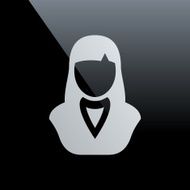 Businesswoman icon on a black background N20