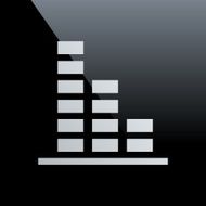 Bar Graph icon on a black background N54