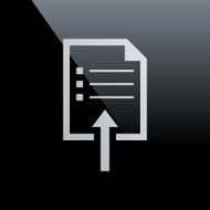Document Uploading icon on a black background N2