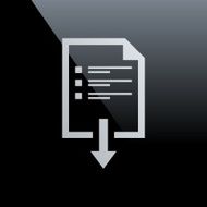 Document Downloading icon on a black background N4