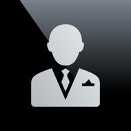 Businessman icon on a black background N43