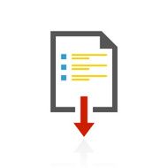 Document Downloading icon on a white background N12