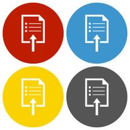 Document Uploading icon on circle buttons