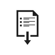 Document Downloading icon on a white background N13