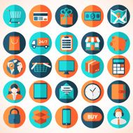 Modern flat vector shopping icons