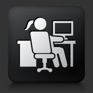 Black Square Button with Working at Desk N2