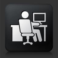 Black Square Button with Working at Desk N4