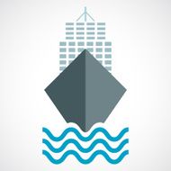 Cargo ship icon vector