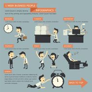 one week business people infographics