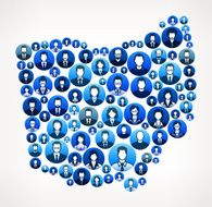 Ohio Business People Faces Finance and Teamwork Pattern
