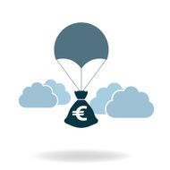 money bag and balloon icon vector
