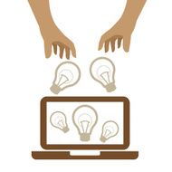 Idea bulb from technology