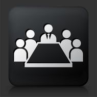 Black Square Button with Business Meeting N2