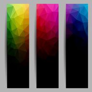 Set of banners with abstract triangles