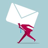 Businessman carrying a letter