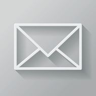 Mail Paper Thin Line Interface Icon With Long Shadow