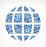 Globe Business People Faces Finance and Teamwork Pattern