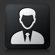 Black Square Button with Businessman Face N2