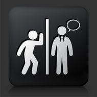 Black Square Button with Business Division Icon