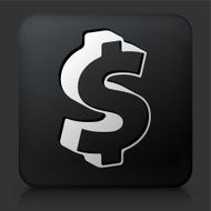 Black Square Button with Dollar Sign