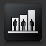Black Square Button with Graph Icon
