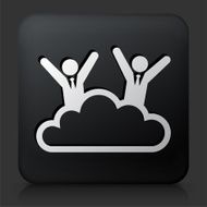Black Square Button with Cloud 9 Businessmen