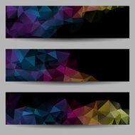 Set of banners with abstract triangles N3