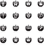 icons set with apple