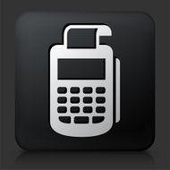 Black Square Button with Cash Register
