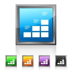 Bar Graph icon on square buttons N19