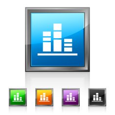Bar Graph icon on square buttons N22