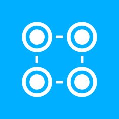 Flowchart icon on a blue background N8