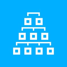 Flowchart icon on a blue background N9