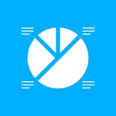 Pie Chart icon on a blue background N3